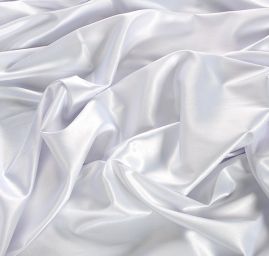 Pružný bílý satén hladký