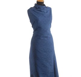 Žakárová látka romantický vzor tm.modrá