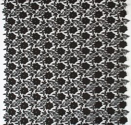 Efektní hrubá krajka květinový motiv černá