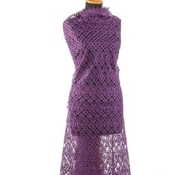 Efektní hrubá krajka ornament fialová