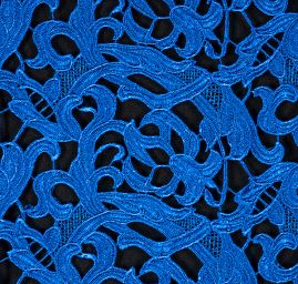 Efektní hrubá krajka květ/onrament royal