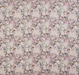 Hedvábný atlas žakár puntík květinový vzor růžový 