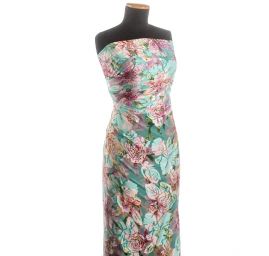 Hedvábný atlas žakár lilie 