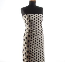 Kostýmová látka oboustranná puntík černá/bílá