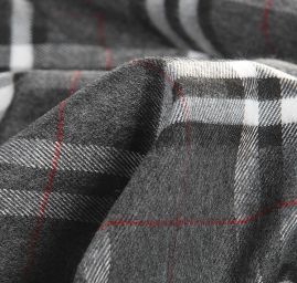 Kostýmová látka vzor kostky tartan šedá