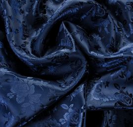 Brokát krojový nepružný tmavě modrý