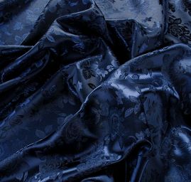 Brokát krojový nepružný tmavě modrý