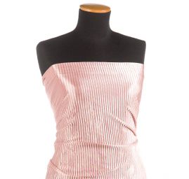 Pletenina plise lamé růžovostříbrná