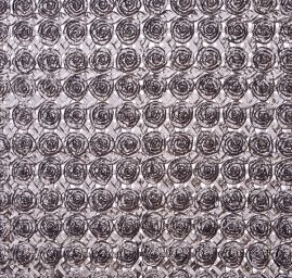 Efektní tkanina stužková aplikace růže antracit