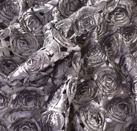 Efektní tkanina stužková aplikace růže antracit