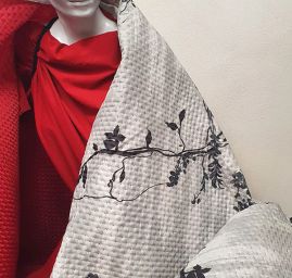 Prošev květinový vzor/vínová II.jakost