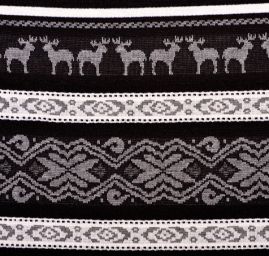 Úplet imitace norský vzor motiv jelenů černý