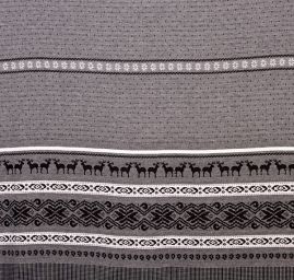 Úplet imitující norský vzor motiv jelenů šedý