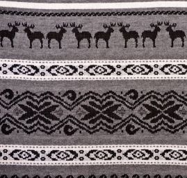 Úplet imitující norský vzor motiv jelenů šedý