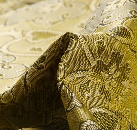 Hedvábný borkát šanžán ornamenty zelený