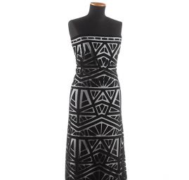 Krajka tylová sametové aplikace černá