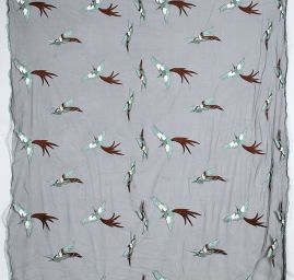 Krajka výšivka na tylu fénix pistácie