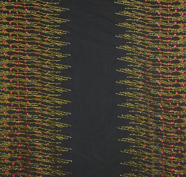 Krajka výšivka na tylu květy šedý tyl