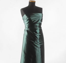 Satén pružný jemný zelený tmavý