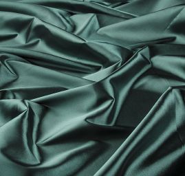 Satén pružný jemný zelený tmavý
