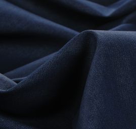 Pružná riflovina melír tm. modrá