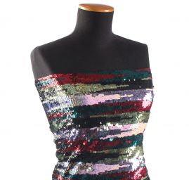 Krajka tylová s barevnými flitry