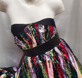 Krajka tylová s barevnými flitry