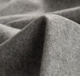 Flauš pružný oboustranný melír šedý