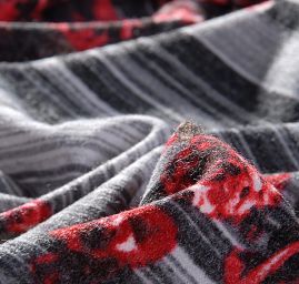 Středně silný úplet tisk vzor růže