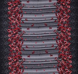 Středně silný úplet tisk vzor růže