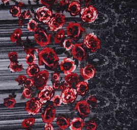 Středně silný úplet tisk vzor růže