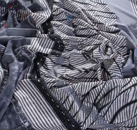 Kupón pletenina úplet tisk šaty  