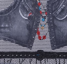 Kupón pletenina úplet tisk šaty  