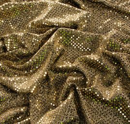 Úplet s flitry ve tvaru puntiku zlatočerné