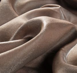 Lamé šatová látka stříbrnohnědá