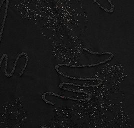 Úplet lepené třpytky a korálky černý