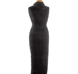 Ručně tkaná metráž chanel černá vzor kostka