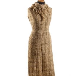 Ručně tkaná látka Art Fabrics zlatobéžová