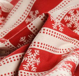 Dekorační látka oboustranná vánoční vzor hvězdy