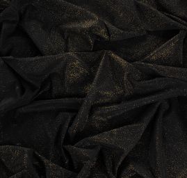 Lamé tyl pružný třpytivý zlatá/černá
