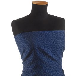 Žakárová látka geometrický motiv modrá