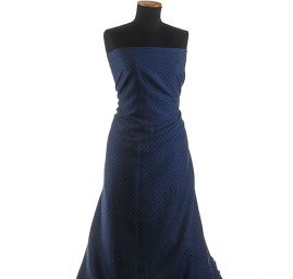 Žakárová látka geometrický motiv modrá