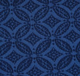 Žakárová látka geometrický motiv modrá