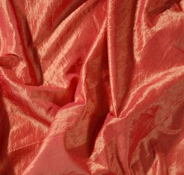 Taft mačkaný jemný barva oranžová