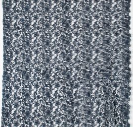 Efektní hrubá krajka květinový motiv tmavě modrá