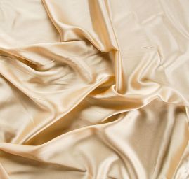 Satén hedvábný pružný pískově žlutý