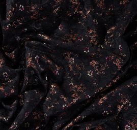 Efektní pružná krajka s nevšedním tiskem černá