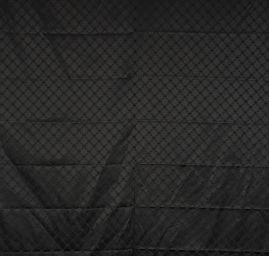 Žakárová látka geometrický motiv černá