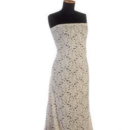 Pružná krajka jemná květinový vzor béžová