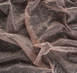 Krajka imitace paličkované krjaky s flitry starorůžová